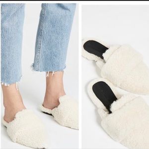 Rebecca Minkoff Natural Raimee Shearling Slippers
